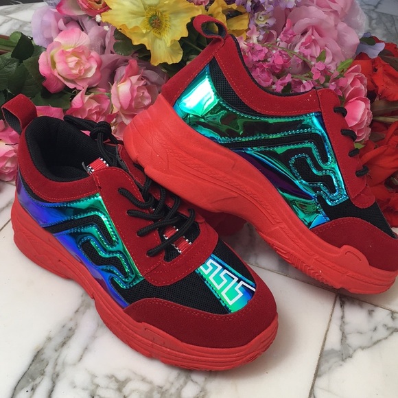 Shoes - Sneakers Platform Chunky Trendy Red NWT ALL SIZES